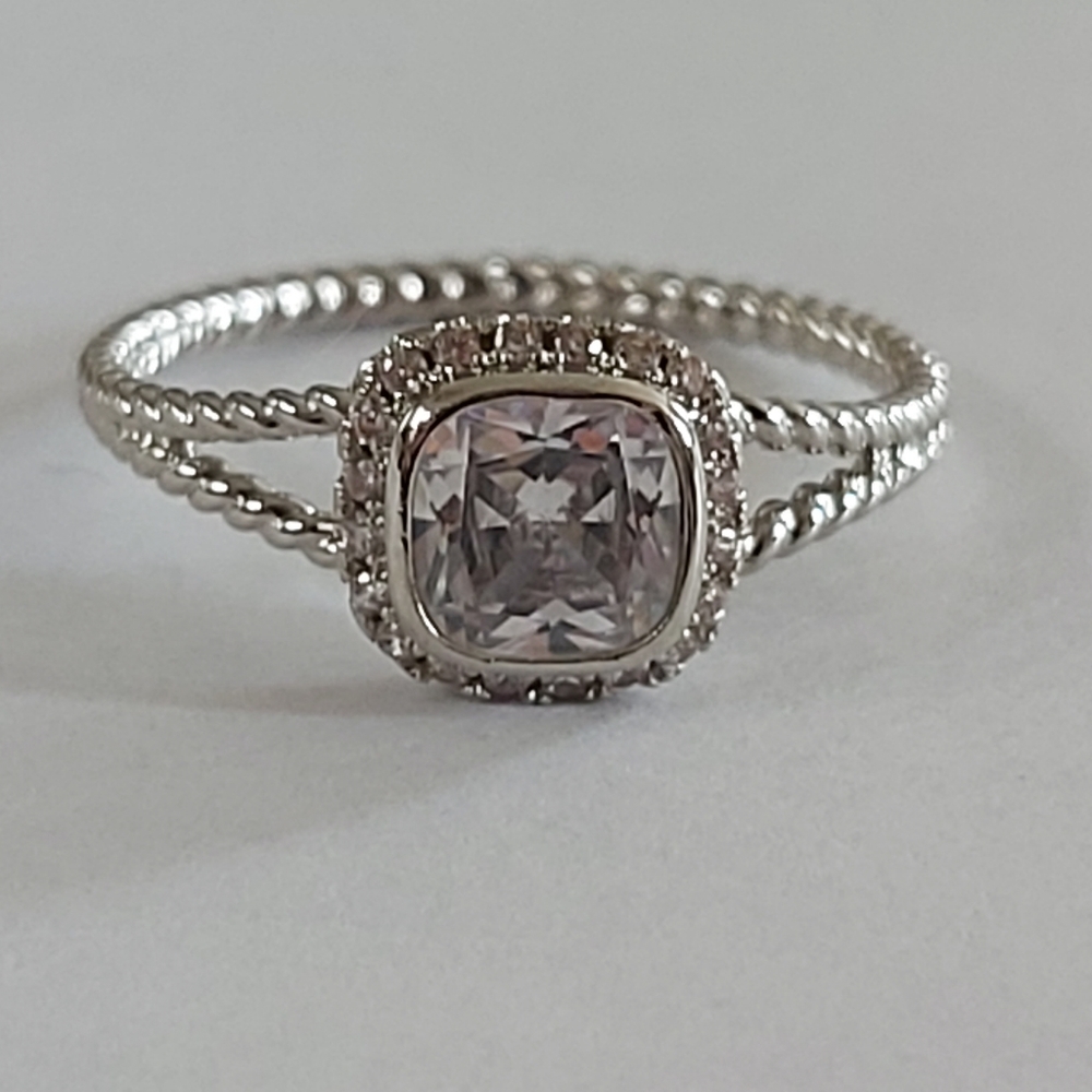 Charmed Aroma Rhodium Plated Rope Ring - Picture 4 of 8